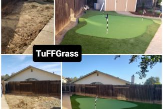 Backyard Putting Green with a collar of fringe