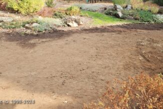 A photo of an artificial grass installation of a huge lawn for a very active dog in Nevada City CA