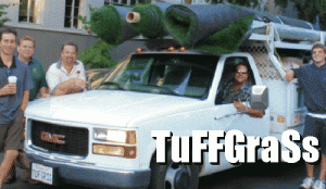TuFFGrass artificial grass installers and their truck